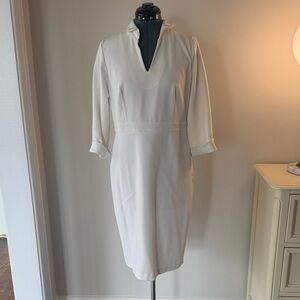 Ann Taylor Factory Cream Long Sleeve Dress